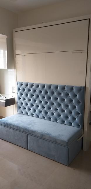 wall folding bed with moving sofa