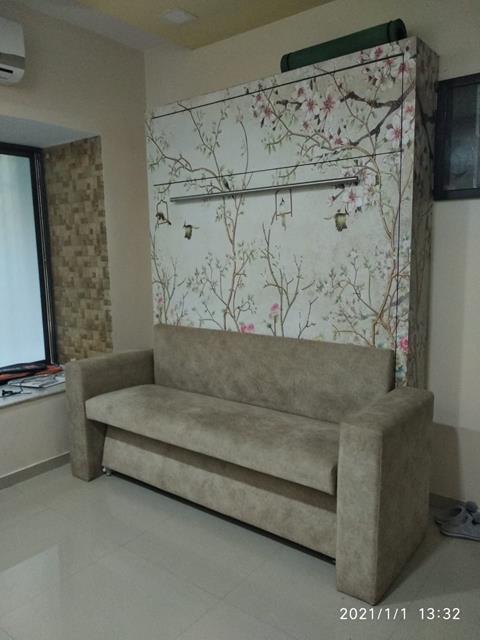 wall folding bed with folding sofa