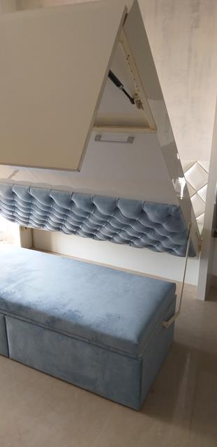 wall folding bed with moving sofa