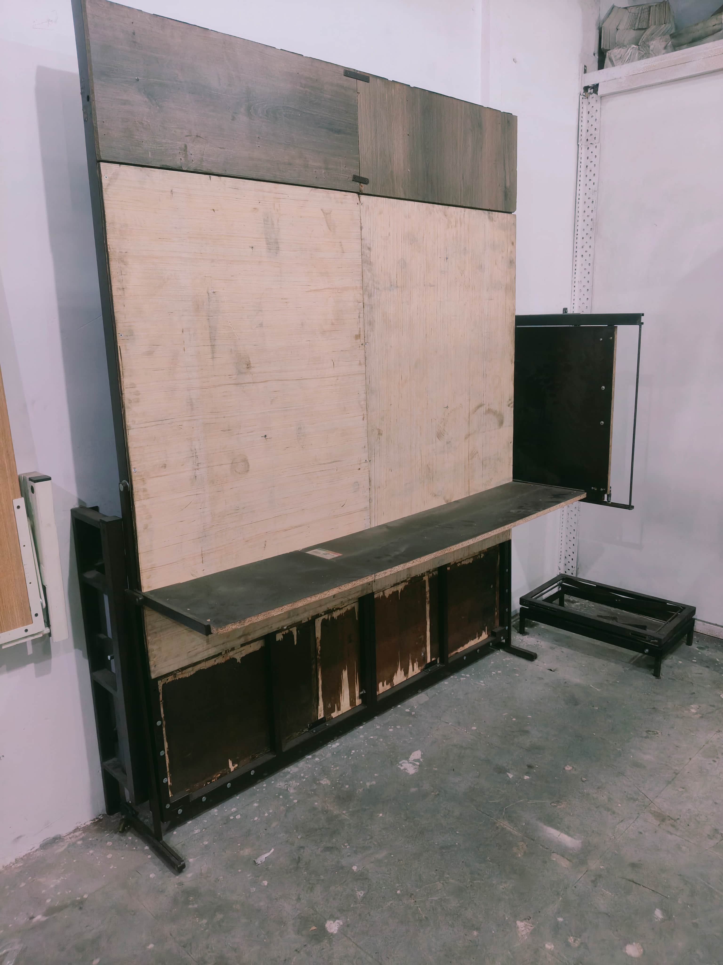 Folding Wall Bed with Study Table - Murphy Bed Hardware