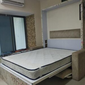 Double Wall Bed Mechanism with Folding Sofa